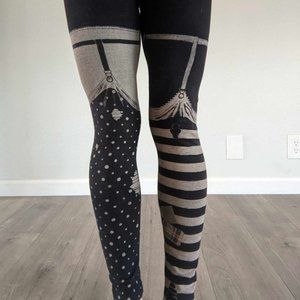 Burlesque Garter Suspender Leggings - M (2 pairs)
